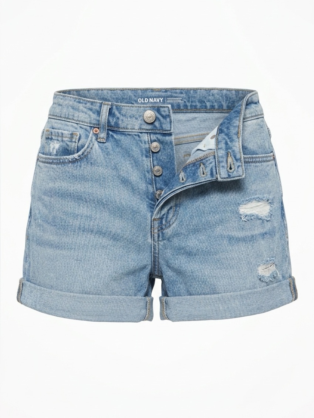 Old Navy Light Blue Denim Roll-Cuff Jean Shorts